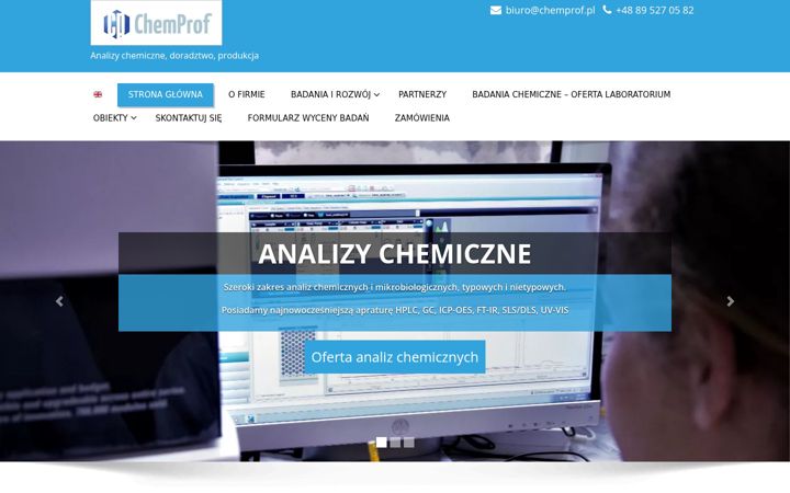 Screenshot ta' chemprof.pl