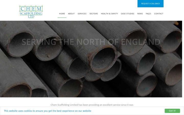 Screenshot ta' chemscaffolding.co.uk
