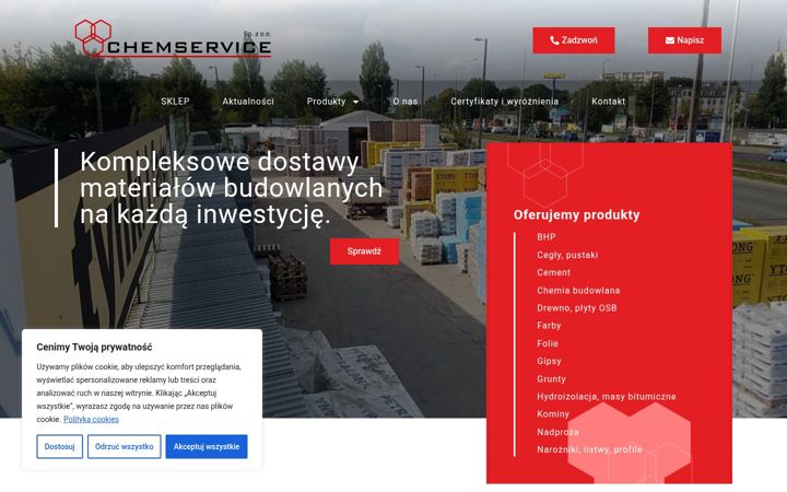 Screenshot ta' chemservice.pl