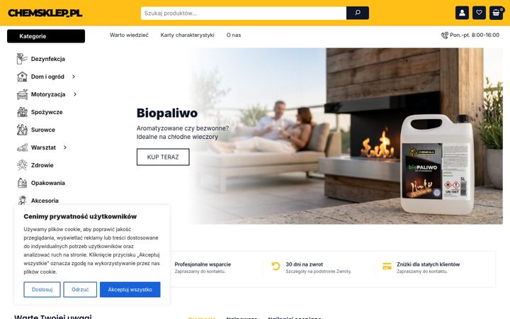 Screenshot ta' chemsklep.pl
