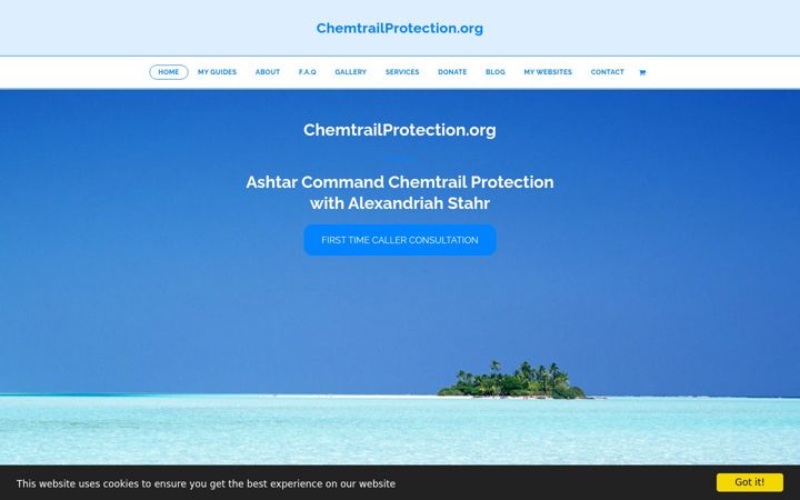 Screenshot von chemtrailprotection.org