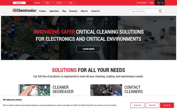 Screenshot of chemtronics.com