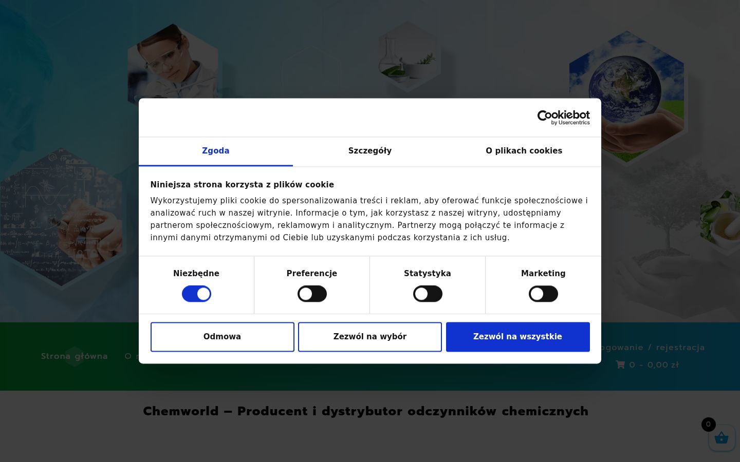 Zrzut ekranu banera zgody wyświetlanego przed jakąkolwiek interakcją