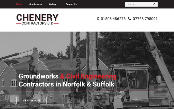 Posnetek zaslona chenerycontractorsltd.co.uk