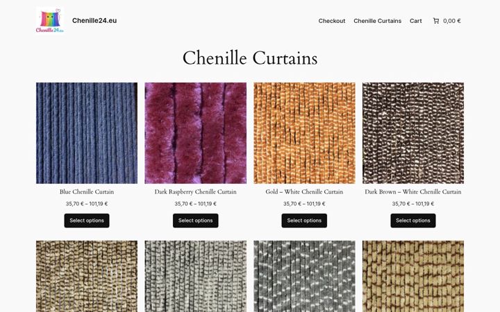 Snímek obrazovky chenille24.eu