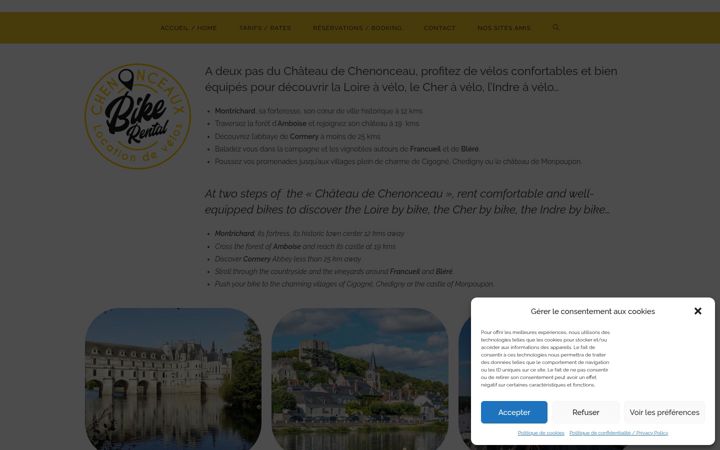 Screenshot of chenonceaux-bike-rental.com