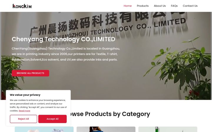 Screenshot of chenyangtechnology.com