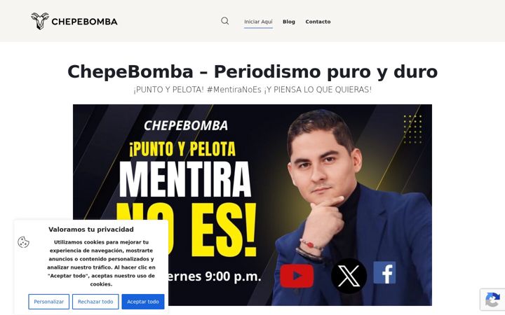 Screenshot of chepebomba.com