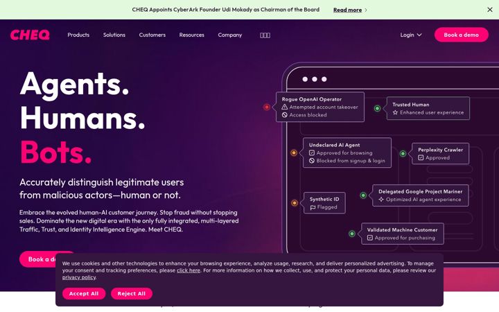 Screenshot of cheq.ai