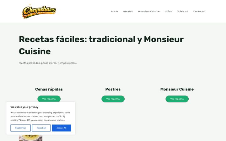 Screenshot von chequebo.es