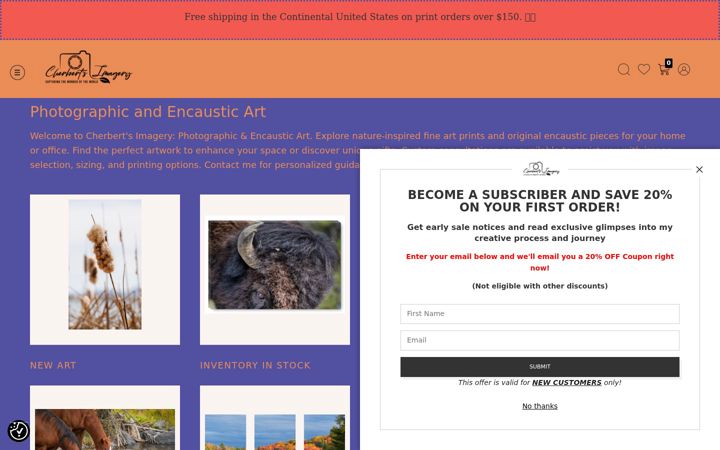 Screenshot of cherbertsimagery.com