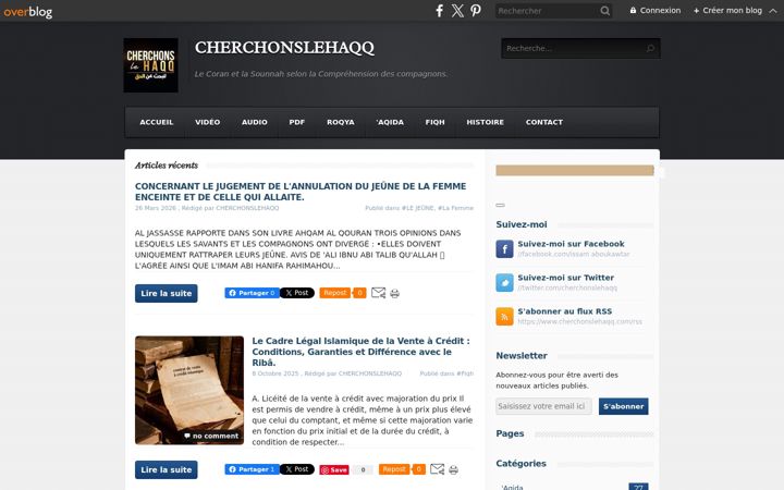 Screenshot of cherchonslehaqq.com