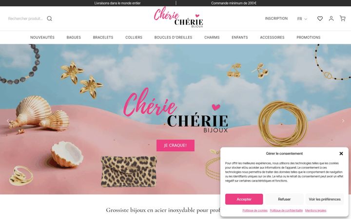 Screenshot of cheriecheriebijouxpro.com
