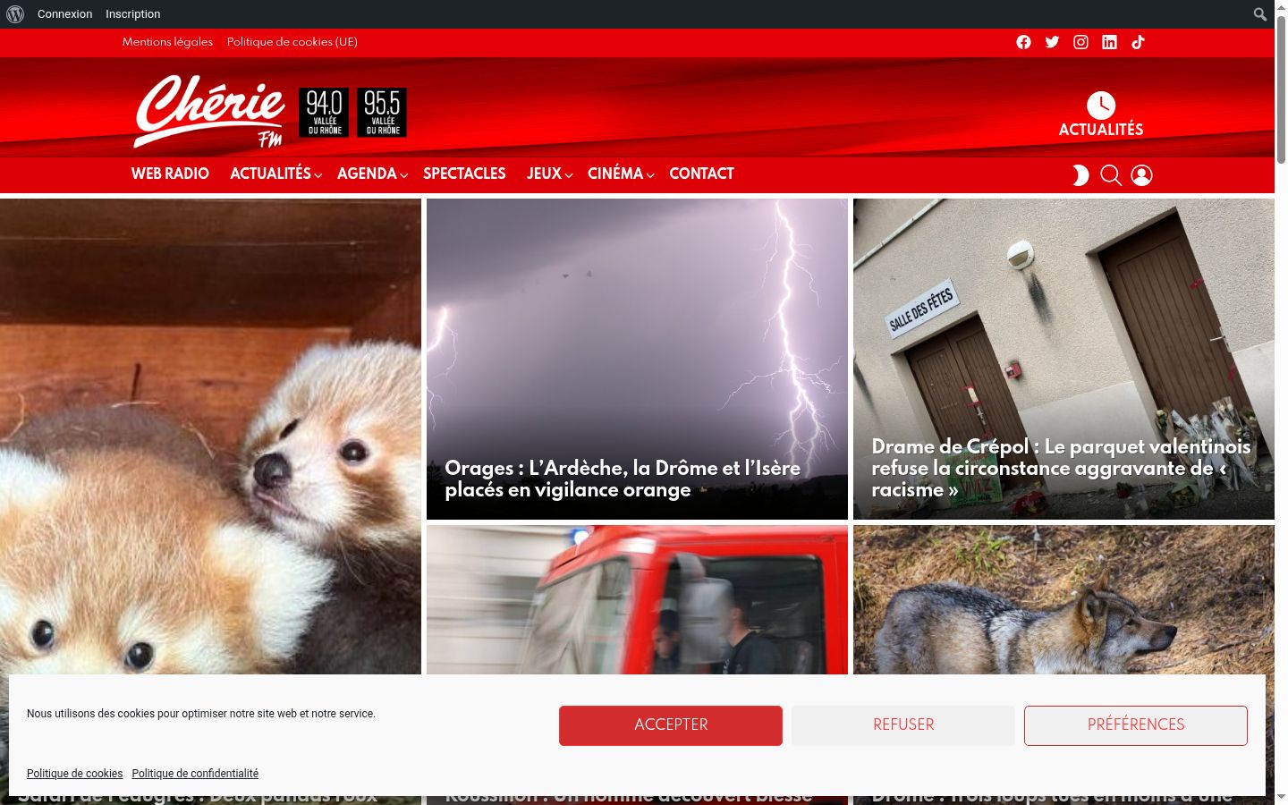 Screenshot del banner di consenso mostrato prima di qualsiasi interazione