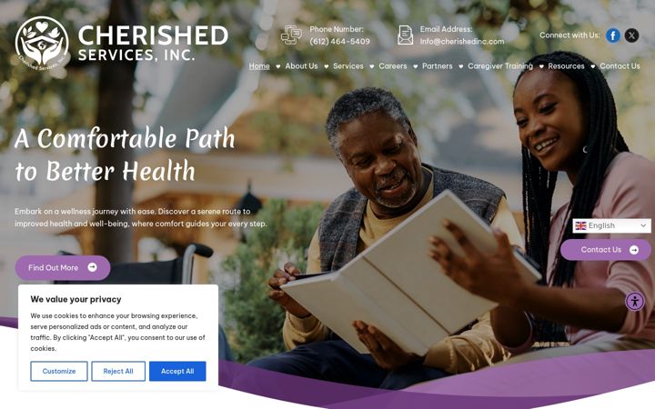 Screenshot of cherishedinc.com