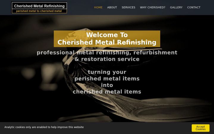 Posnetek zaslona cherishedmetalrefinishing.co.uk