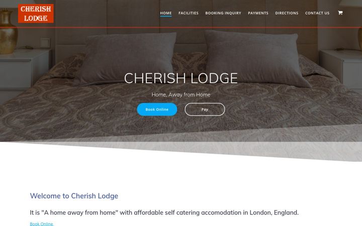 Screenshot of cherishlodge.com