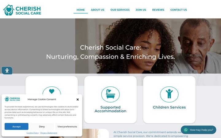 Screenshot of cherishsocialcare.com