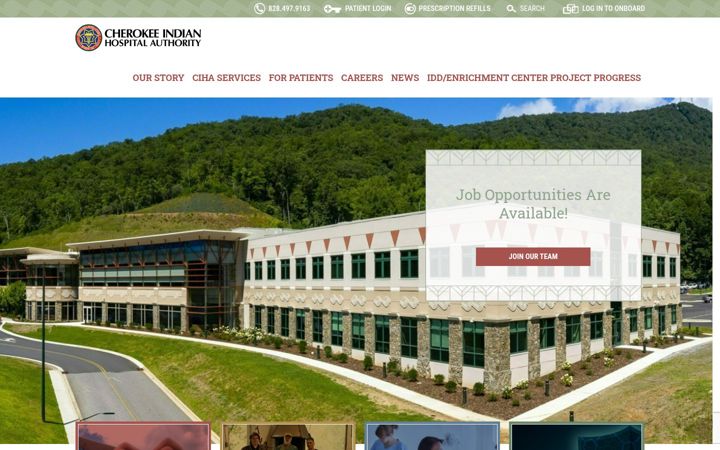 Captura de pantalla de cherokeehospital.org