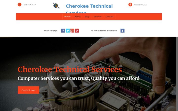 Screenshot of cherokeetechservices.com