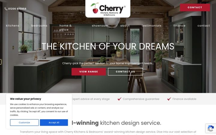 Ekrano kopija cherry-kitchens.co.uk