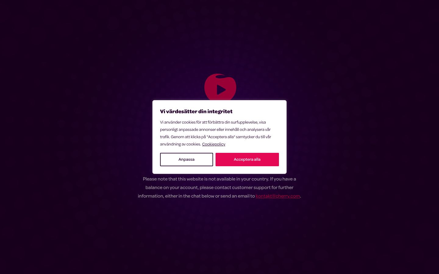 Screenshot του banner συγκατάθεσης που εμφανίστηκε πριν από οποιαδήποτε αλληλεπίδραση