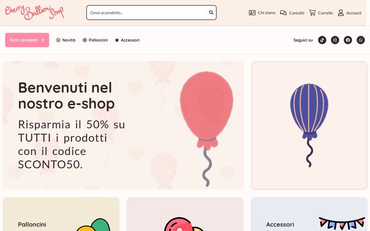 Zrzut ekranu cherryballoonshop.it