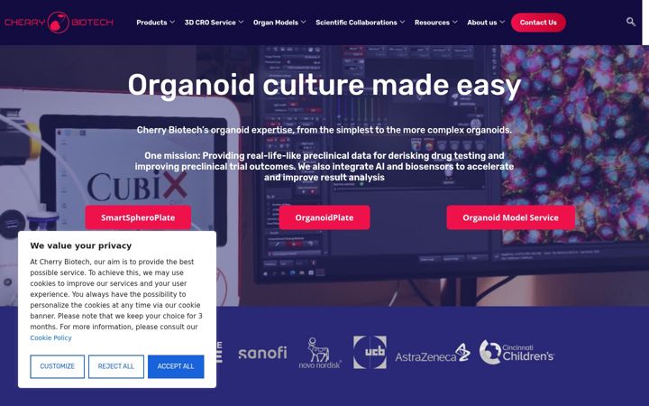 Screenshot of cherrybiotech.com