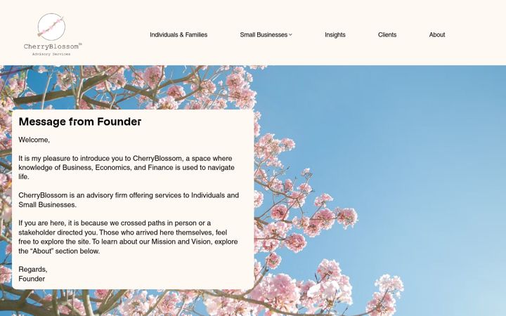 Screenshot of cherryblossomadvisor.com