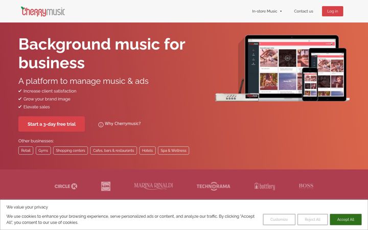 Screenshot of cherrymusic.com