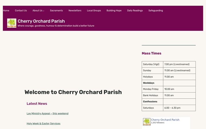 Screenshot of cherryorchardparish.com