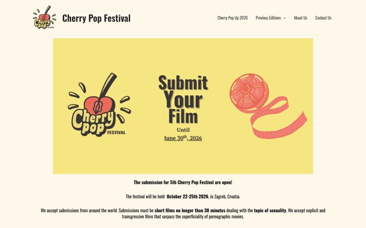Screenshot di cherrypopfilmfestival.net