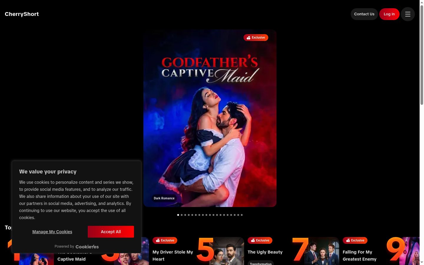 Screenshot del banner di consenso mostrato prima di qualsiasi interazione