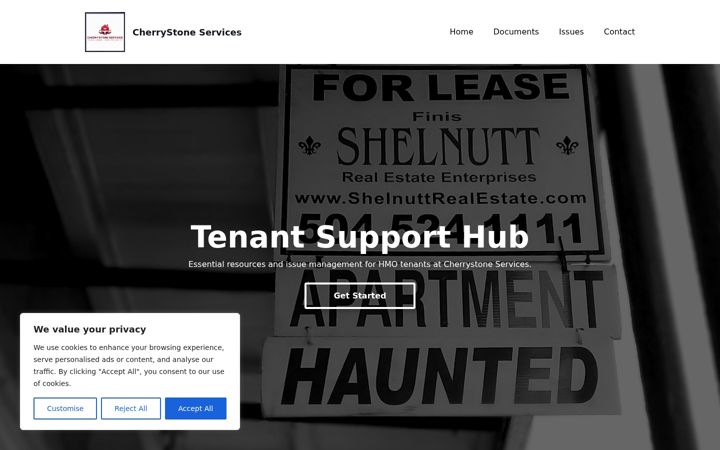 Screenshot of cherrystonepropertyservices.com