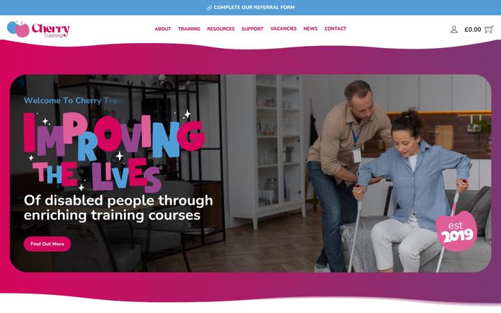 Screenshot di cherrytraining.org.uk