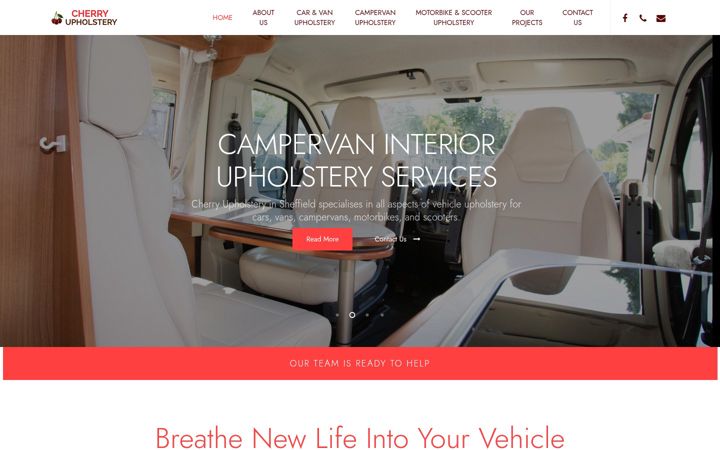 Screenshot von cherryupholstery.co.uk