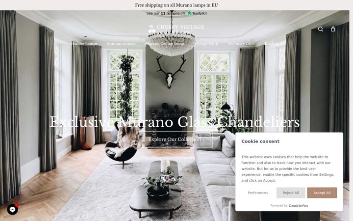 Screenshot of cherryvintageinterior.com