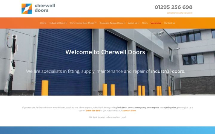 Screenshot of cherwelldoors.com