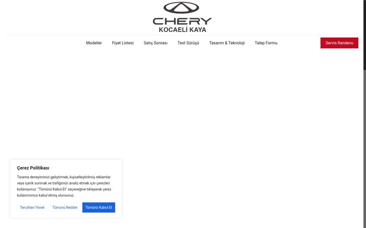 Screenshot του cherykocaelikaya.com.tr