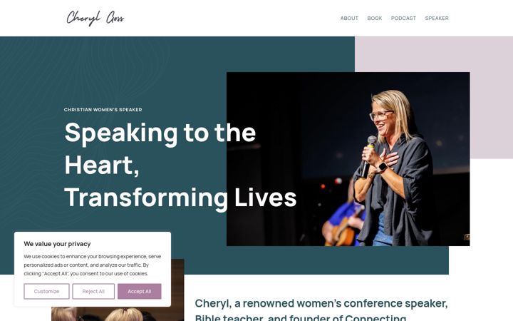 Screenshot of cherylgoss.com