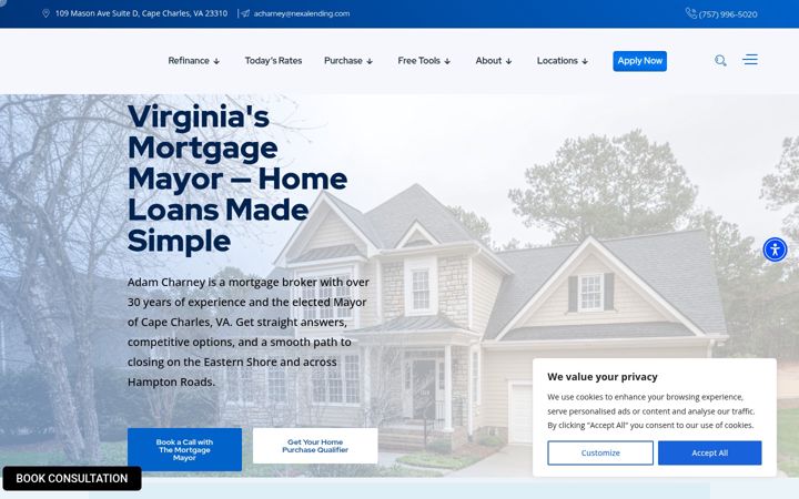 Screenshot of chesapeakebaymortgage.com