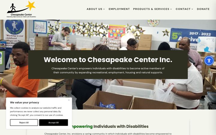 Screenshot di chesapeakecenter.org