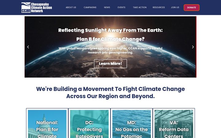 Screenshot di chesapeakeclimate.org