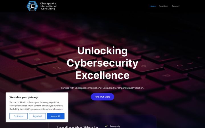 Screenshot of chesapeakeintl.com