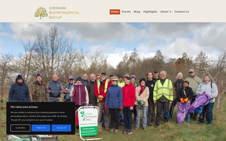 Screenshot ta' cheshamenvironmentalgroup.org.uk