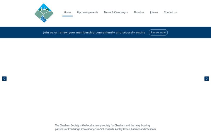 Screenshot ta' cheshamsociety.org.uk