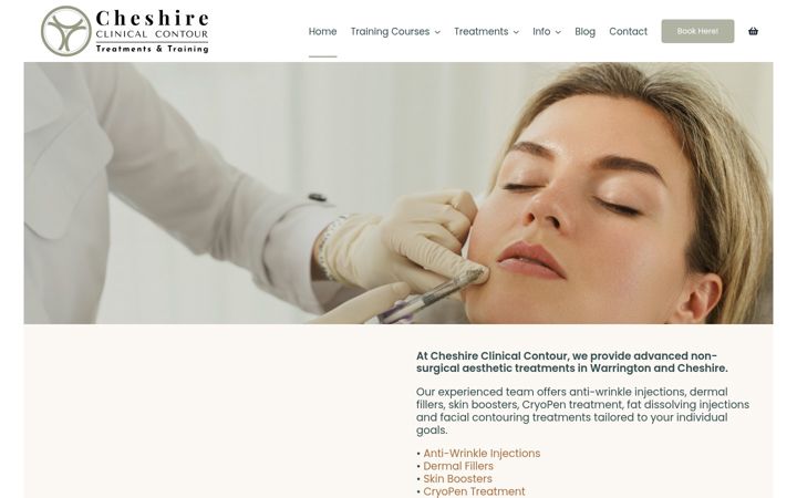 Screenshot του cheshireclinicalcontour.co.uk