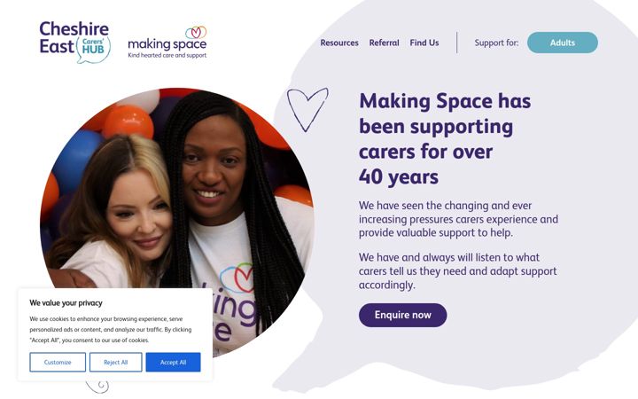 Screenshot του cheshireeastcarershub.co.uk