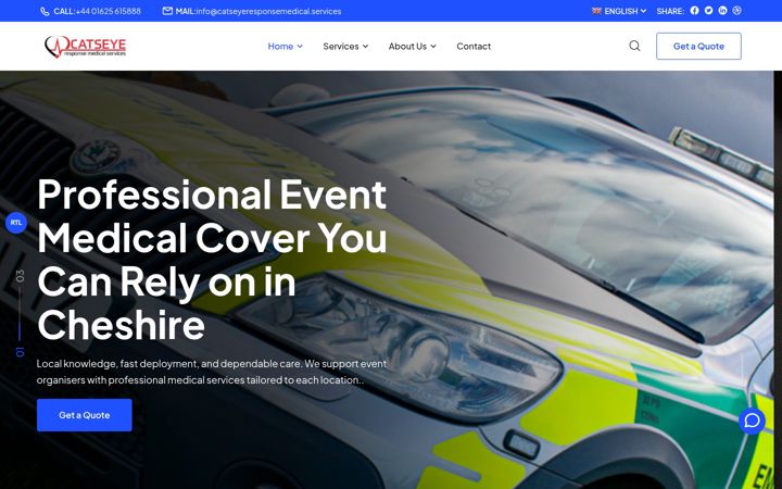 Screenshot of cheshireeventfirstaid.services