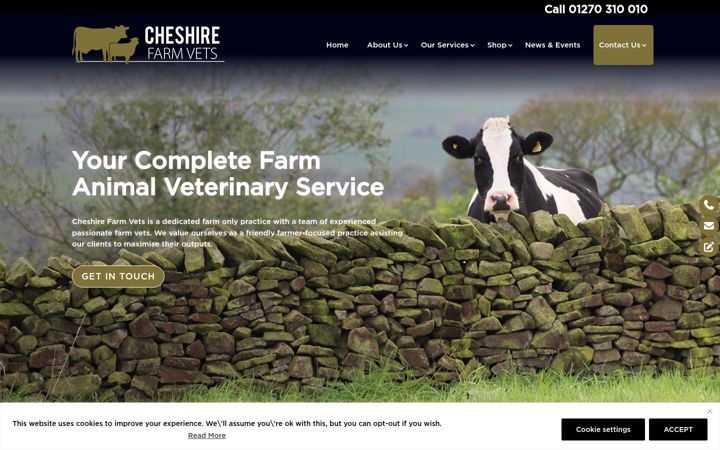 Screenshot of cheshirefarmvets.com